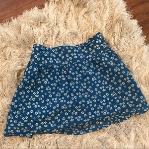 Blue floral mini skirt